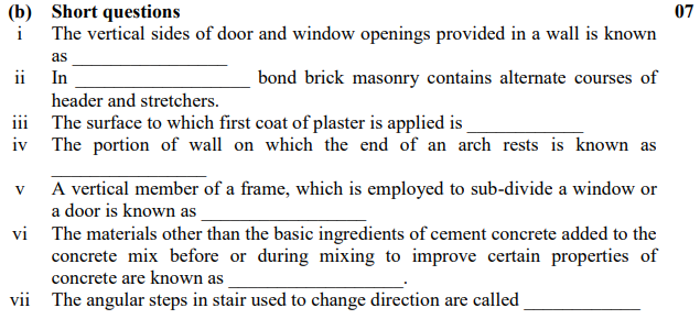 Building Construction Gtu Exam Paper Winter 2018 | 2130607 Gtu Exam Paper Pdf Download Civil Experience Image 2 Civil Experience